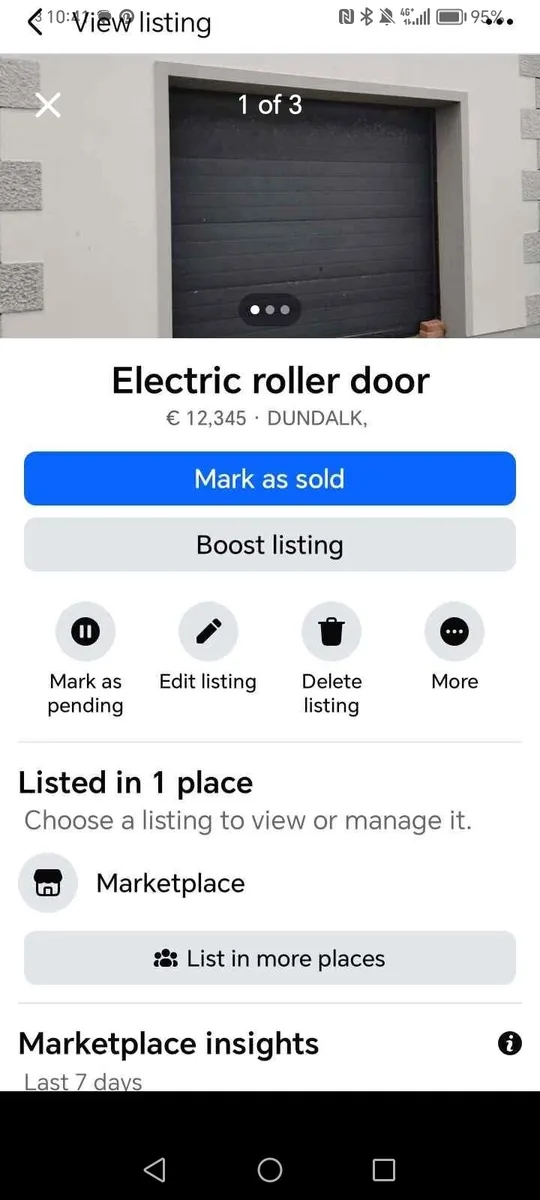 Electric garage roller door - Image 1