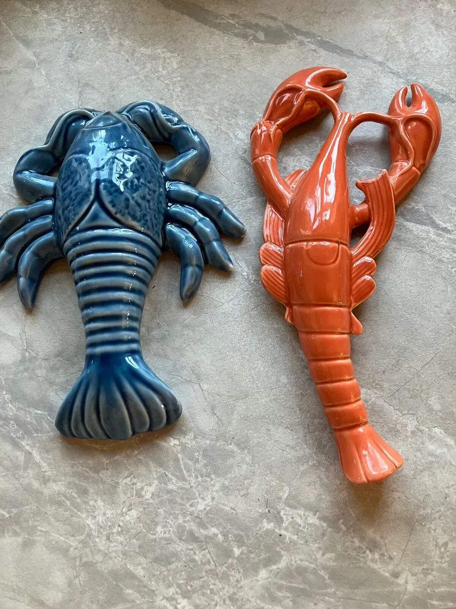 Lobster & crayfish French pottery porcelain decor - Image 1
