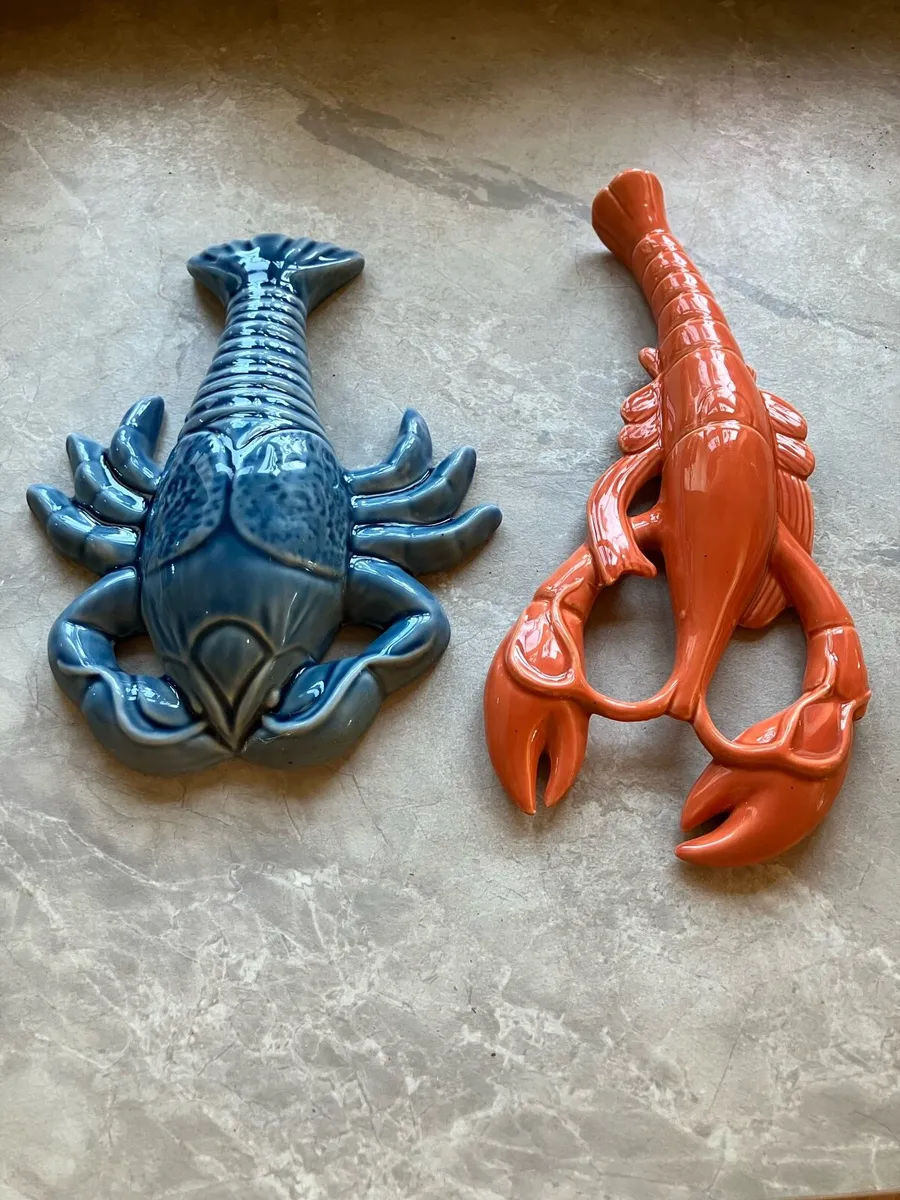 Lobster & crayfish French pottery porcelain decor - Image 2