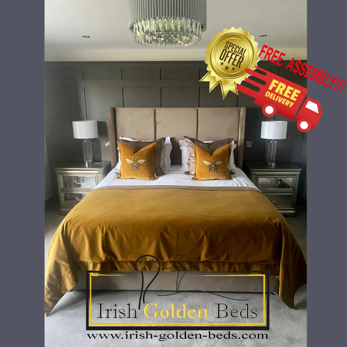 bed frame and headboard, free delivery - Image 1