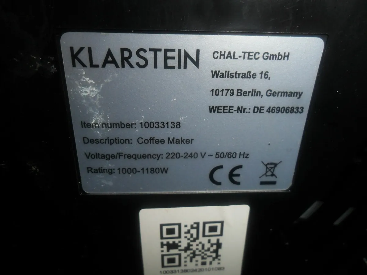 Klarstein coffee maker - Image 2
