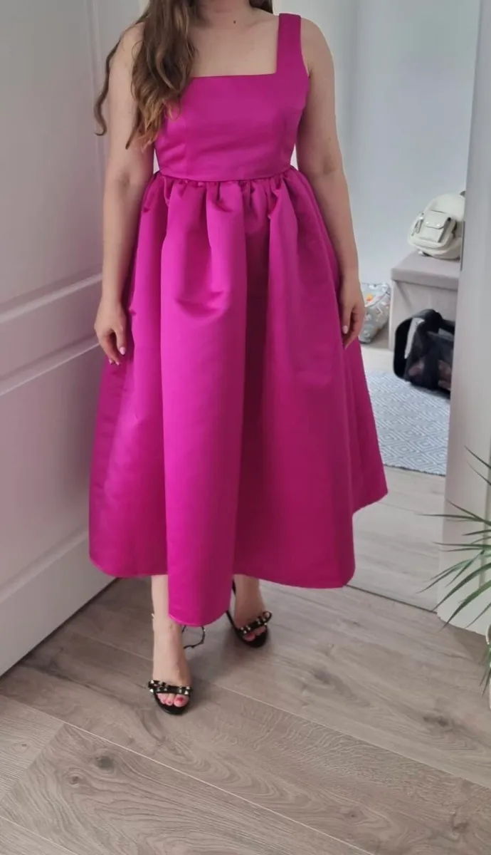Pink Satin Dress Cobbler’s Lane UK 12 - Image 1
