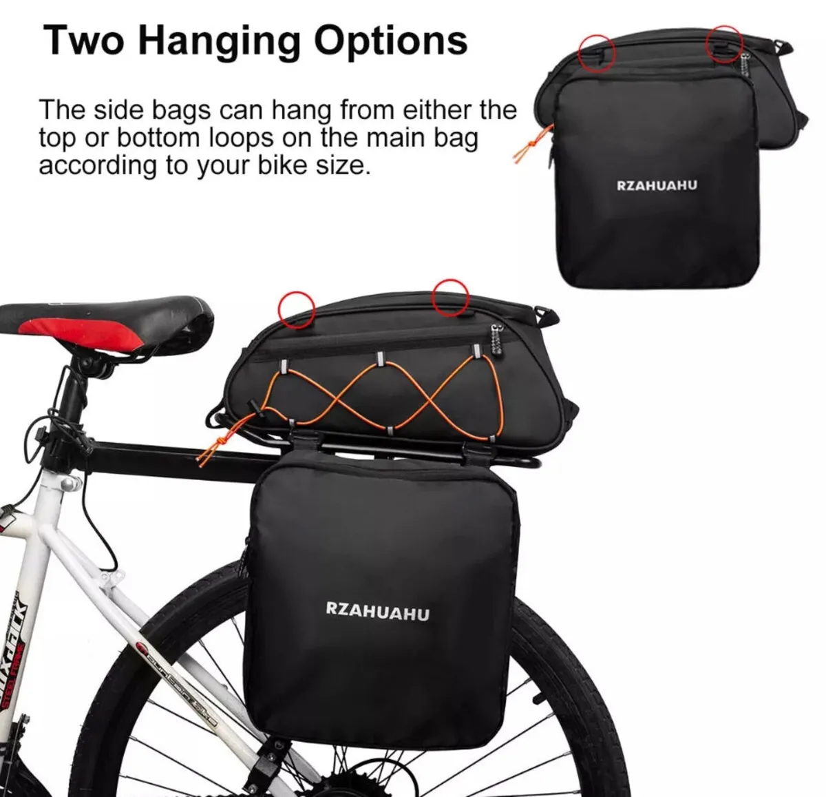 3 In 1 Bike Pannier Bag Bicycle Rear Rack Bag NEW - Image 3