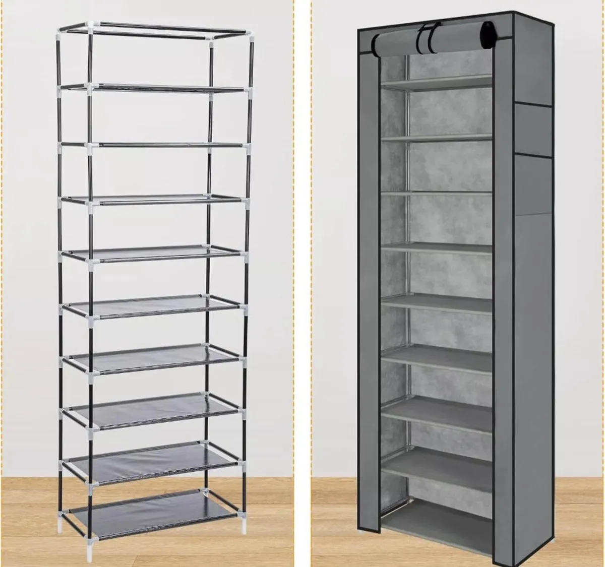 Dustproof Metal Frame Canvas Shoe Rack NEW - Image 3
