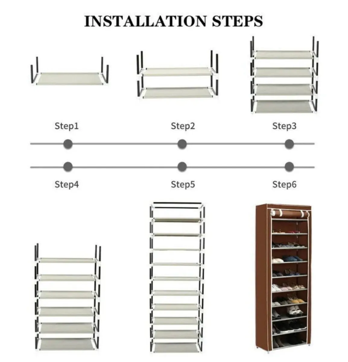 Dustproof Metal Frame Canvas Shoe Rack NEW - Image 4