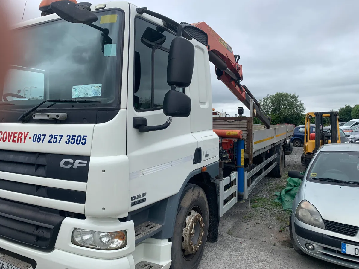 2008 DAF  FLAT BODY CRANE TRUCK - Image 2