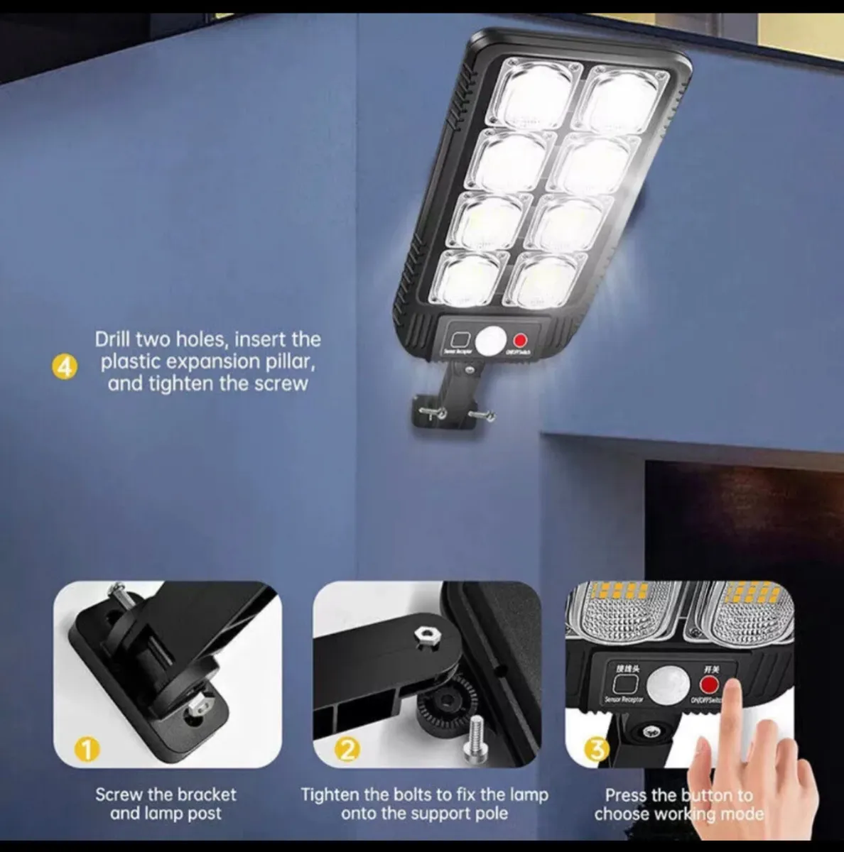 Solar Street Light LED with PIR Activation NEW - Image 4
