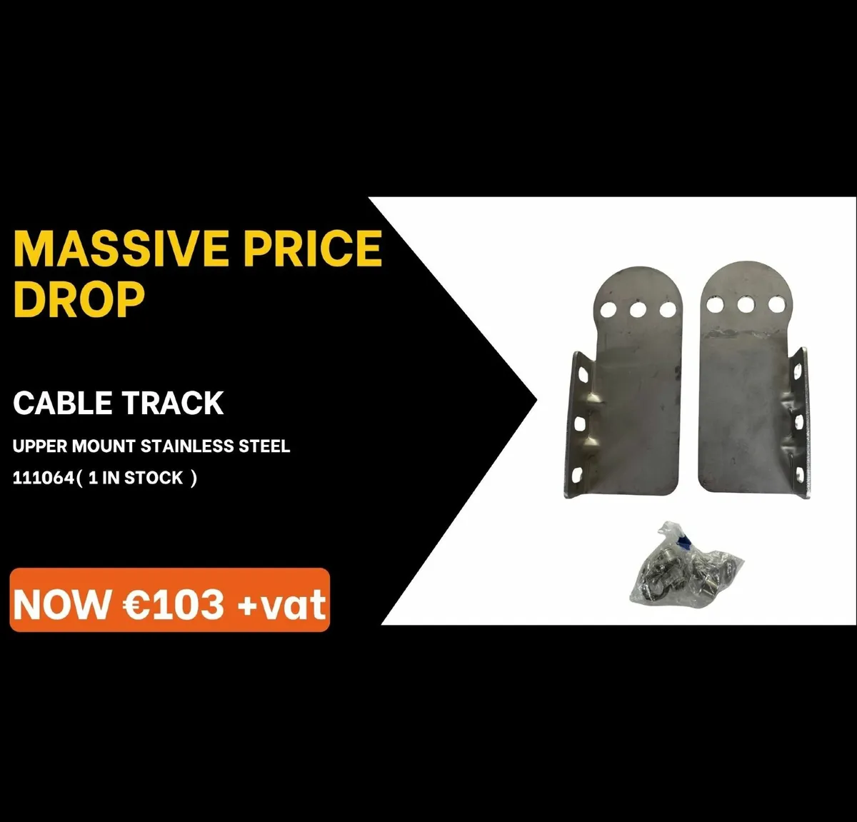 CABLE TRACK  UPPER MOUNT STAINLESS STEEL
