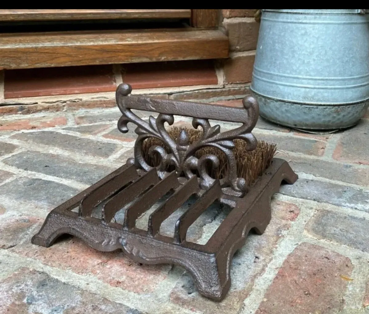 Vintage Style Cast Iron Boot Scraper & Brush - Image 2