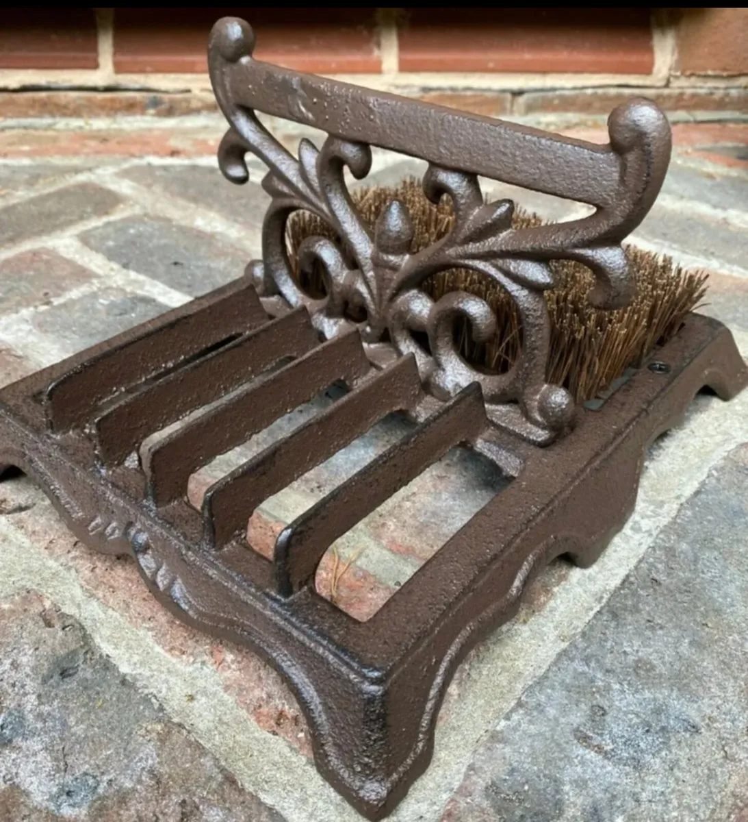 Vintage Style Cast Iron Boot Scraper & Brush - Image 3