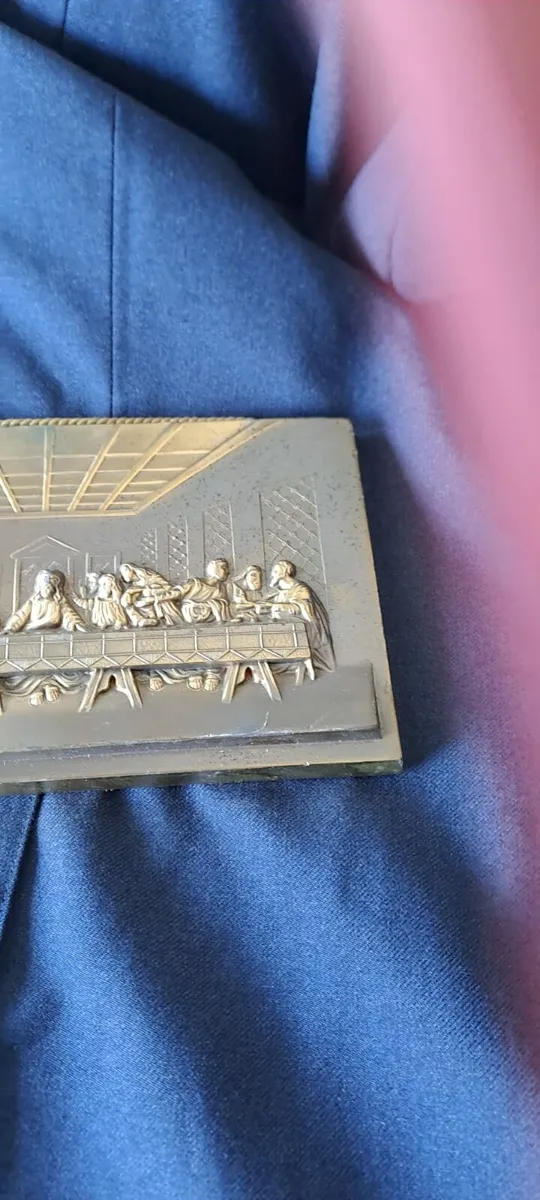 Vintage Metal Plaque The Last Supper West Germany - Image 3