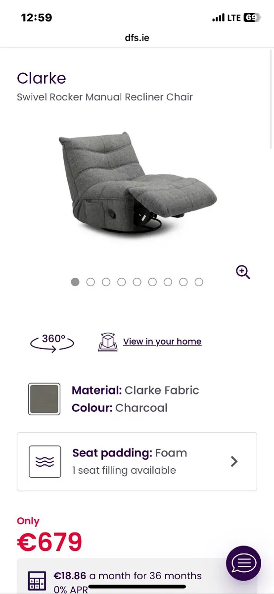 Swivel Rocker Recliner Chair - Image 1