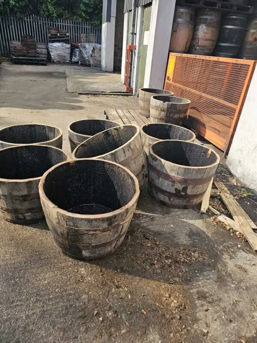 Ex Whiskey Oak Barrel Planter For Sale - Image 4