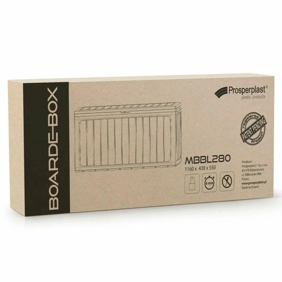 280L Water Resistant Plastic Lockable Deck Box - Image 2