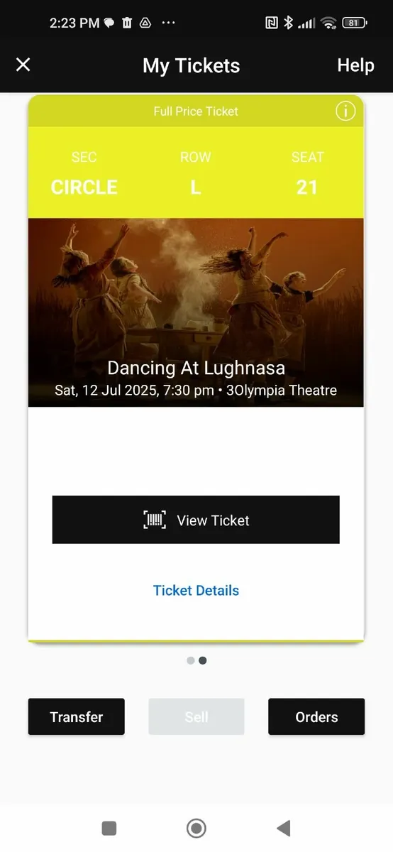 Dancing at Lughnasa tickets x2 12 July - Image 2