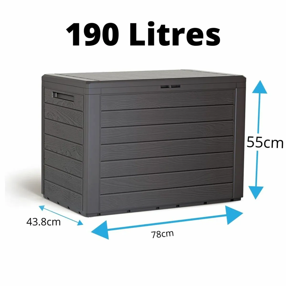 190L Water Resistant Plastic Lockable Deck Box - Image 2