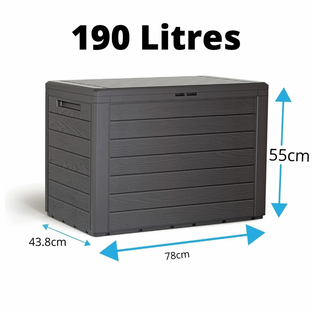 190L Water Resistant Plastic Lockable Deck Box - Image 3