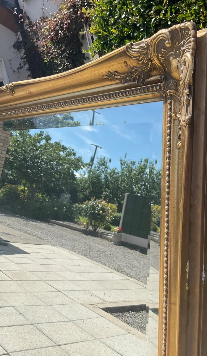 Extra large gilt frame beveled mirror - Image 2