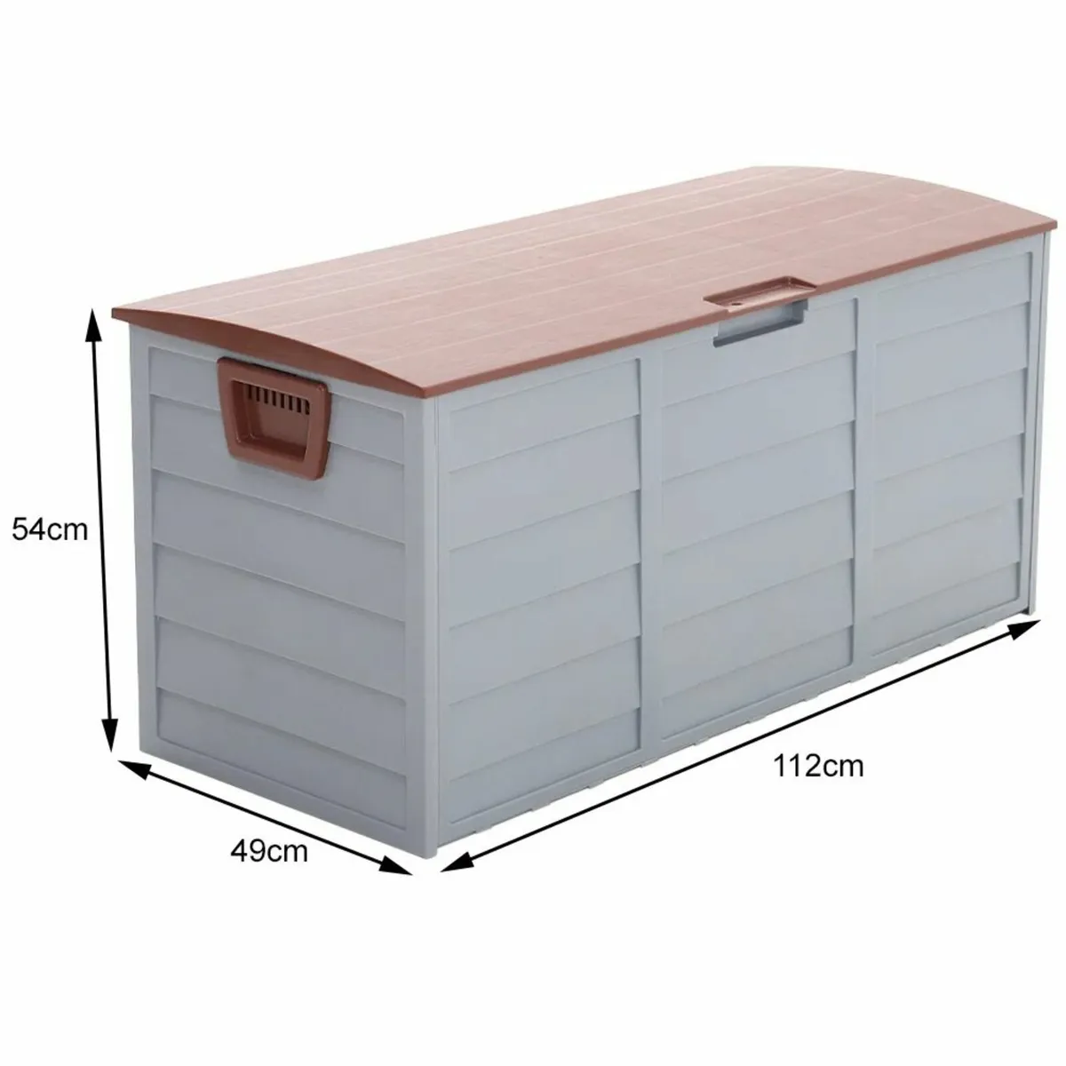 290L Water Resistant Plastic Deck Box in Grey - Image 2