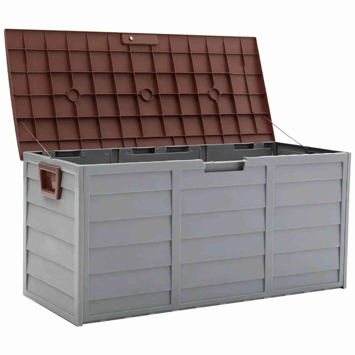 290L Water Resistant Plastic Deck Box in Grey - Image 1