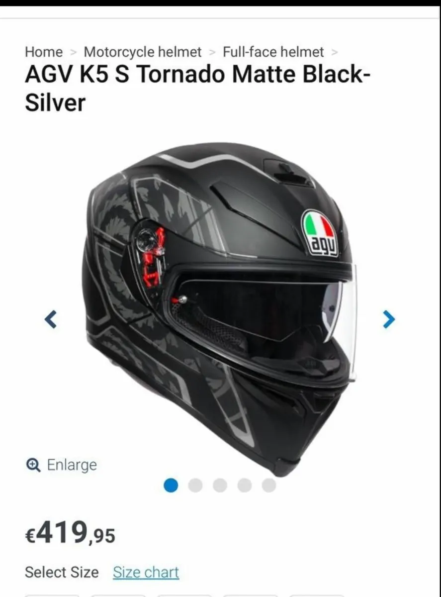AGV K5 S TORNADO MATT BLACK - SILVER (brand new) - Image 1