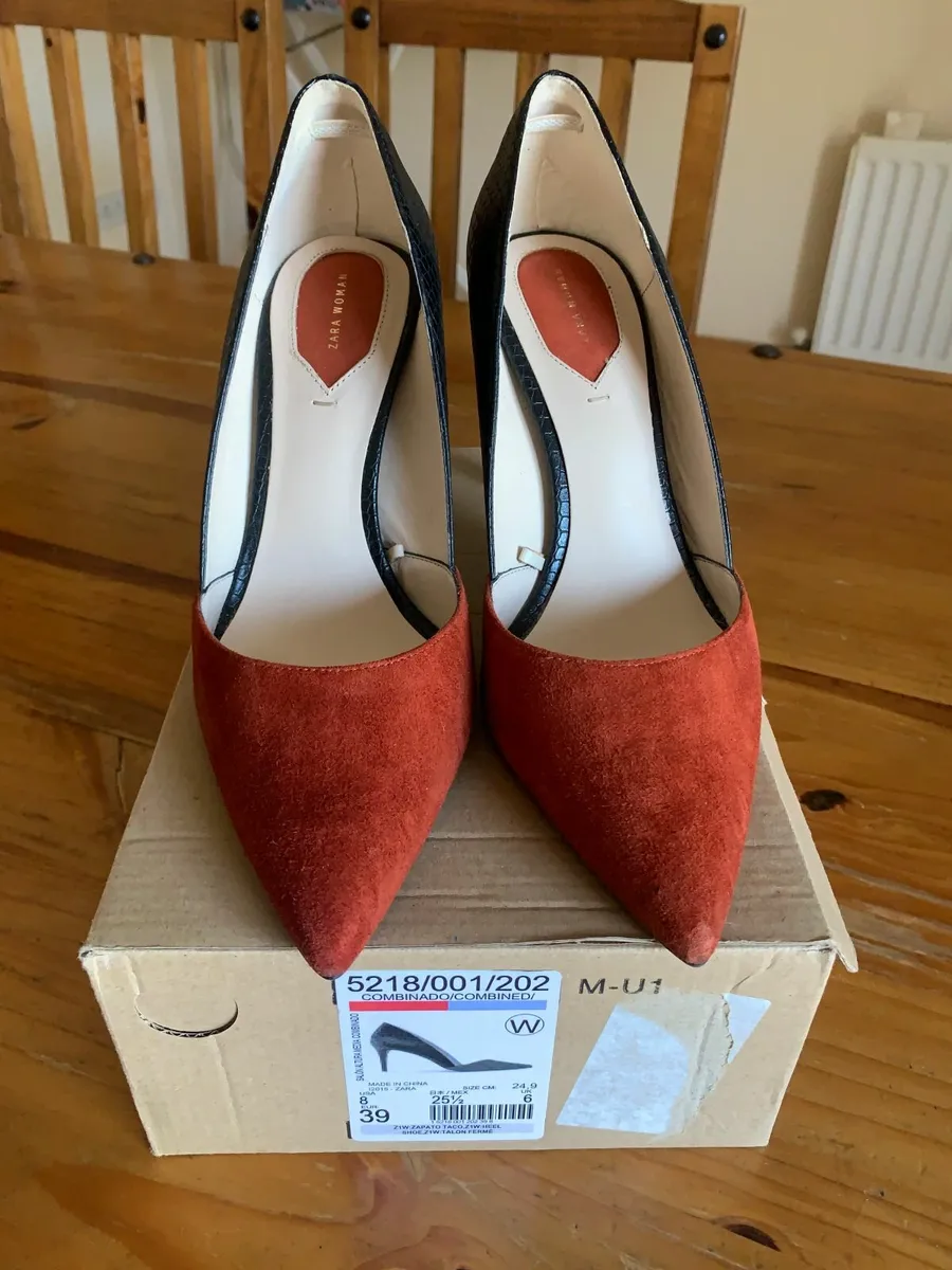 Zara Stiletto Leather Suede Shoes - Image 2