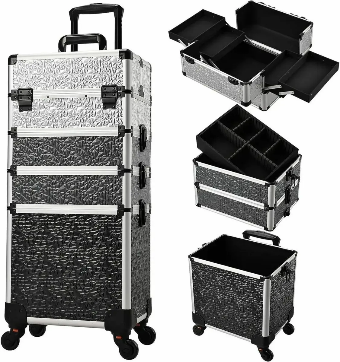 Makeup Trolley Case with Detachable Mini Cases - Image 4