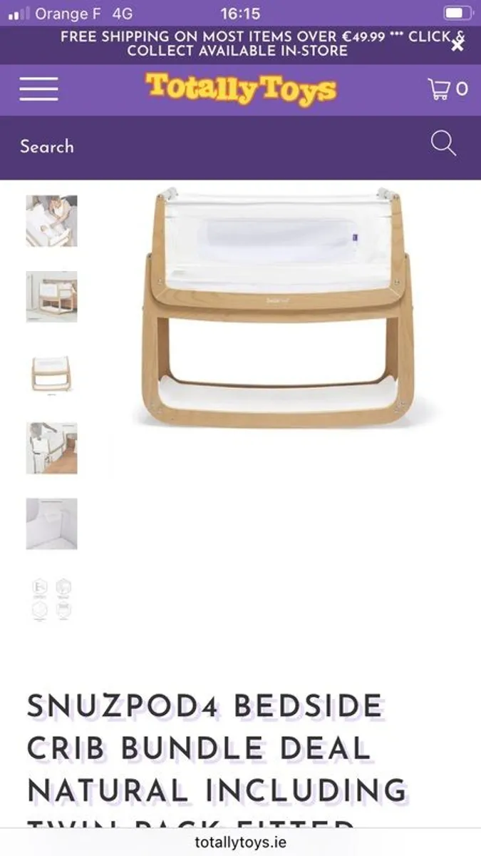Snuzpod 4 beside me crib cot - Image 1