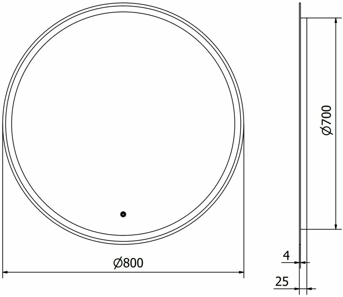 LED Bathroom Mirror 80cm - Image 3
