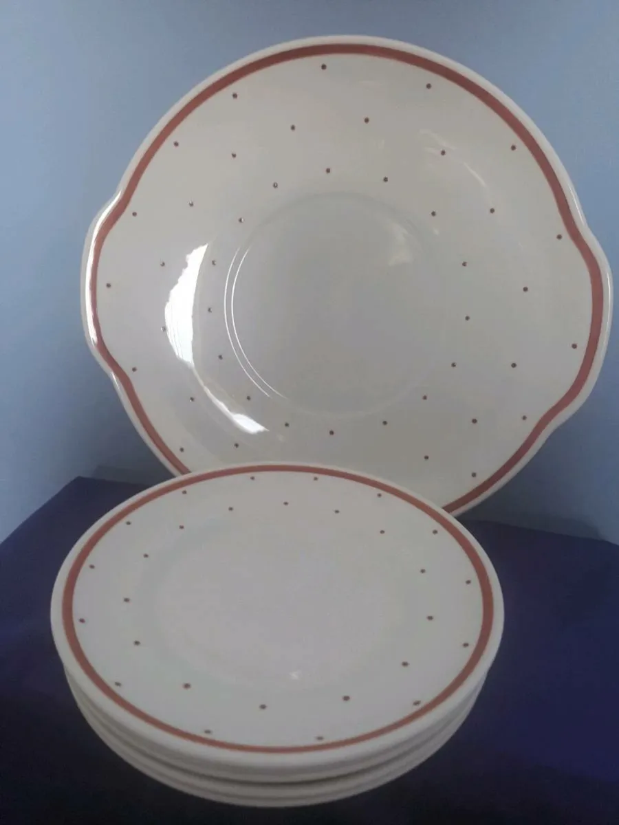 6 piece Susie  Cooper Polka Dot Cake Set - Image 1