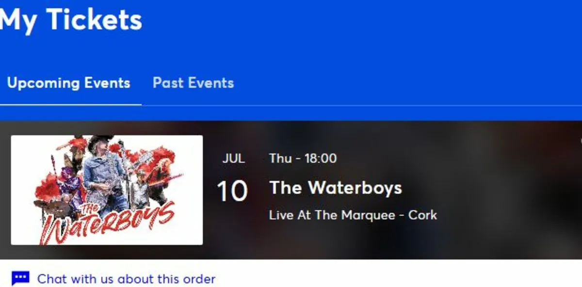 Waterboys tickets Cork x 2