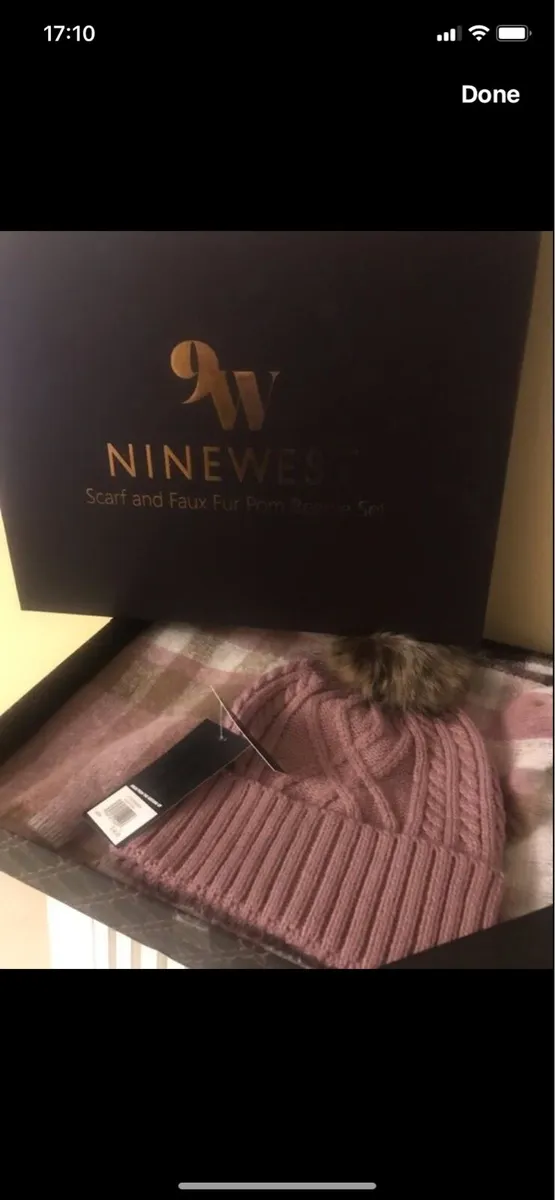 New Nine West Scarf & Beanie Set - Image 1