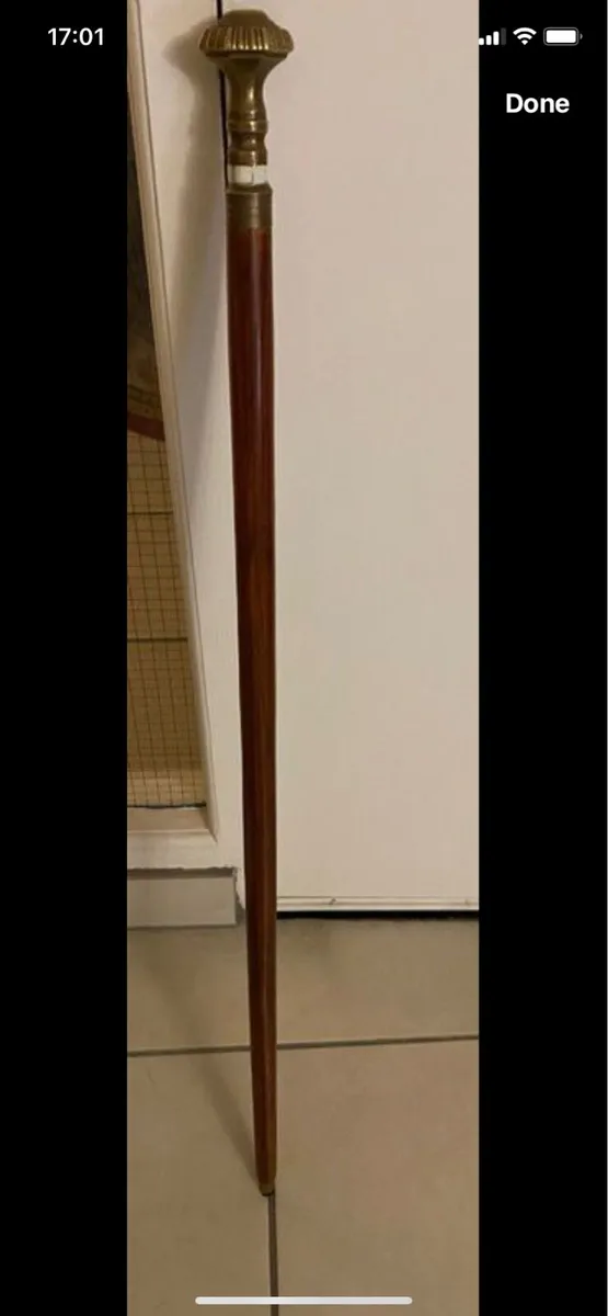 Timber/ Brass Mother of Pearl Walking Stick - Image 3