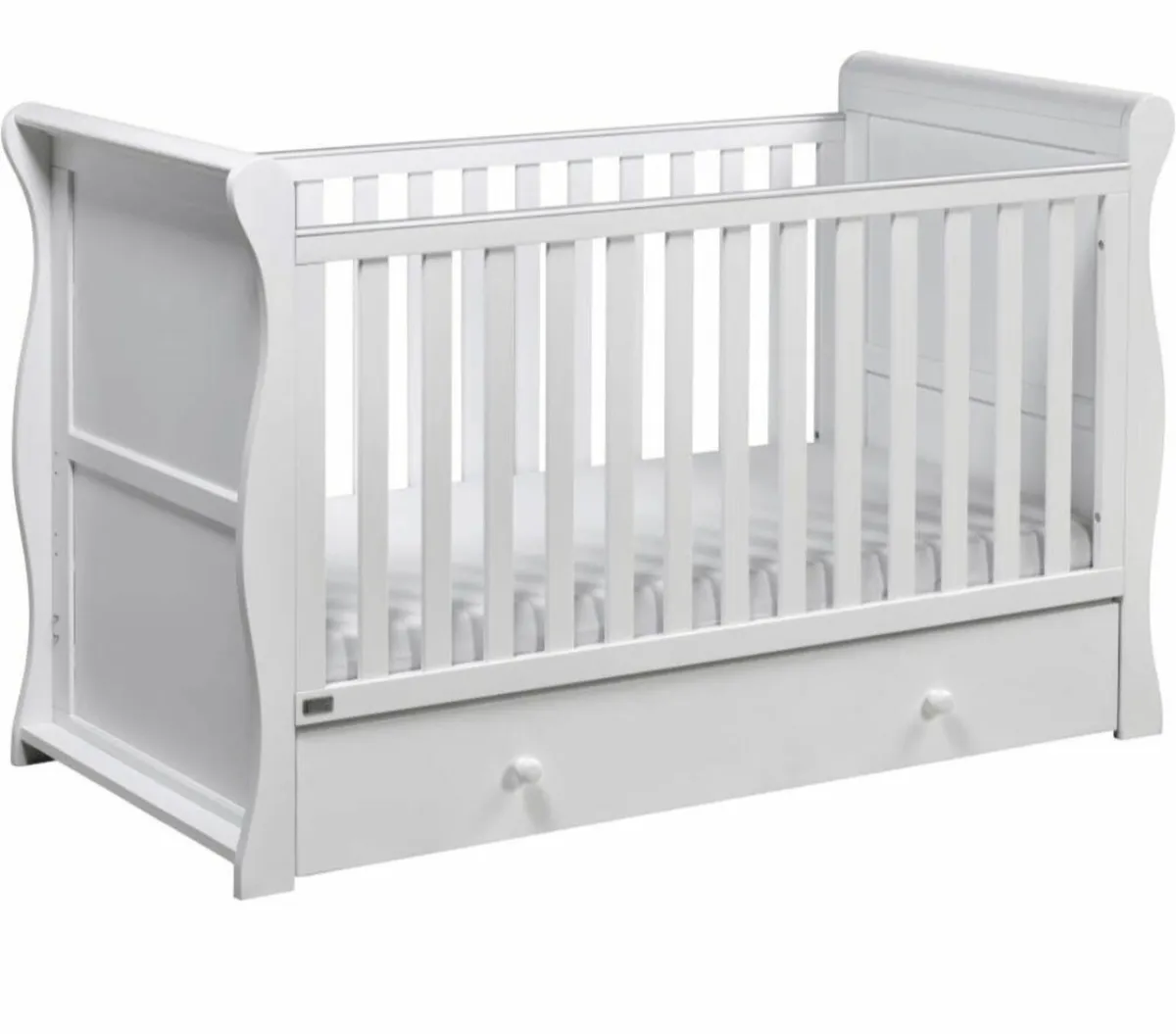 White Nebraska Sleigh Cot Bed - Image 1