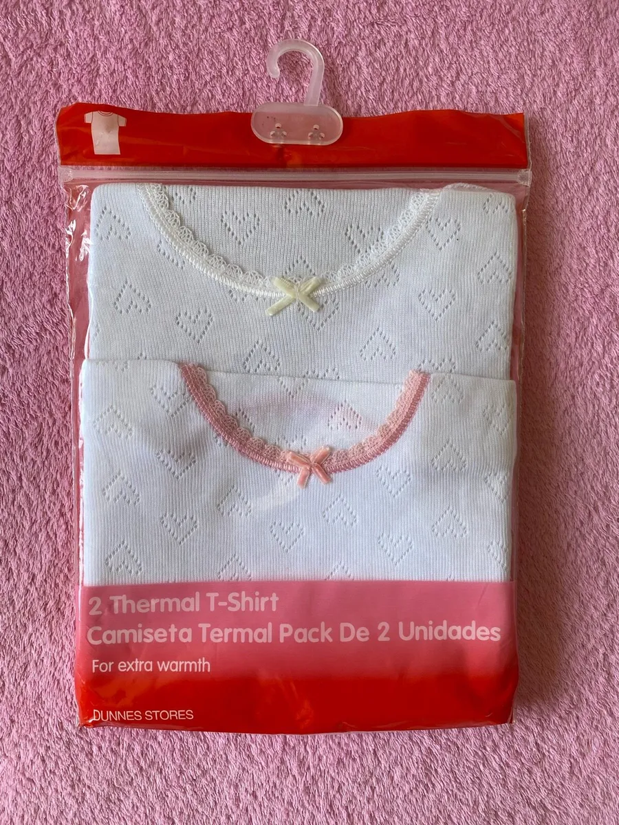 Coquette 2 Pack Thermal White & Pink T-Shirt - Image 1