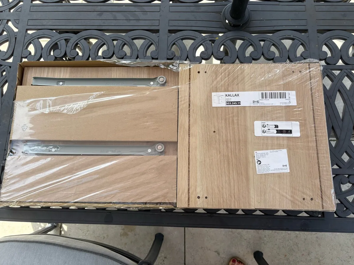 Ikea Kallax (oak) insert with 2 drawers - Image 1