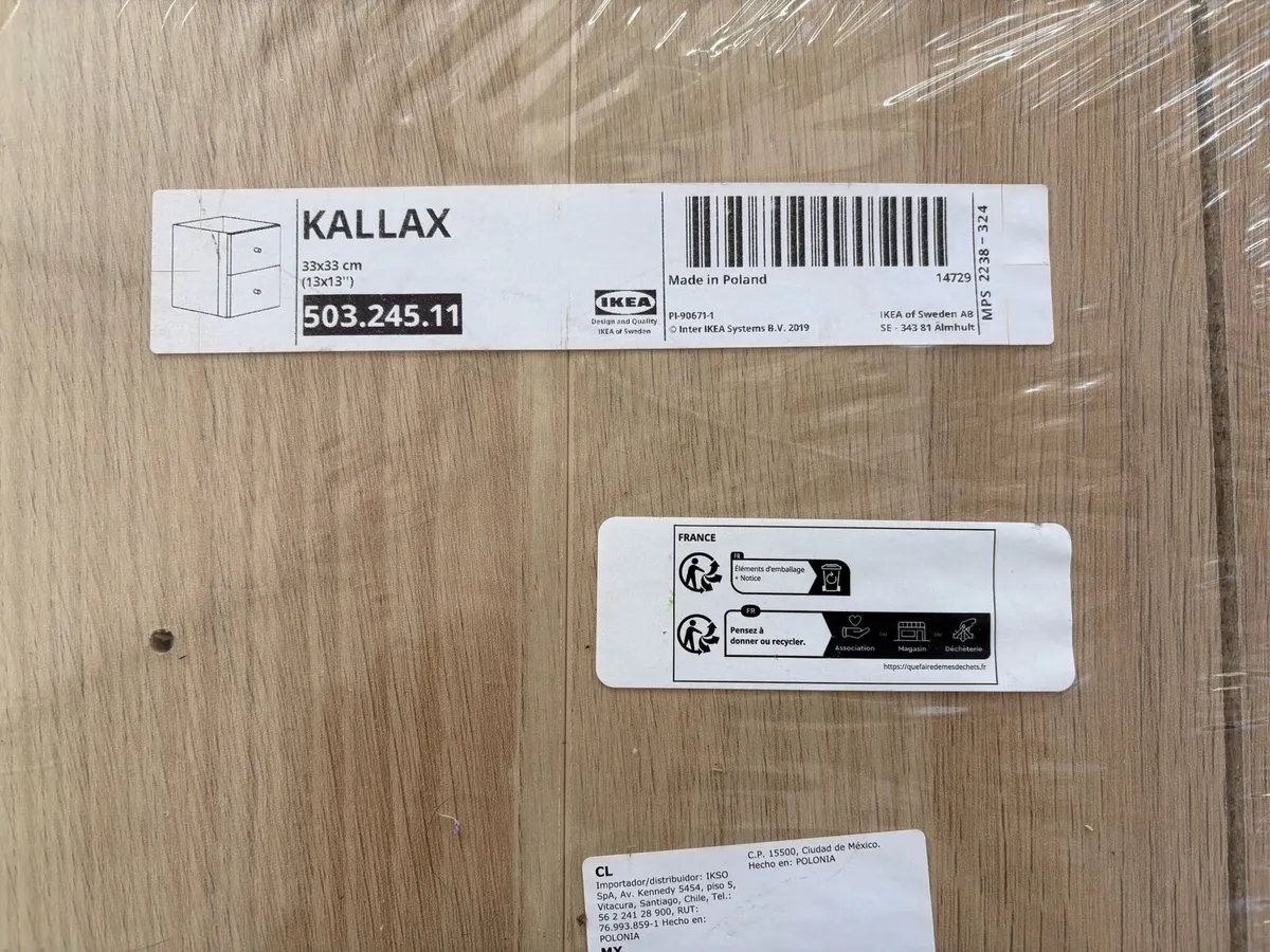 Ikea Kallax (oak) insert with 2 drawers - Image 2