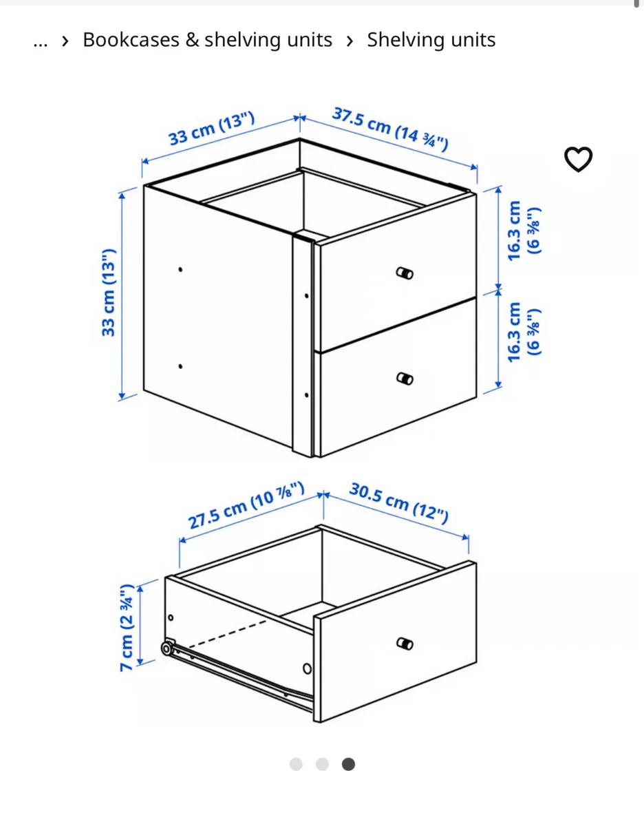 Ikea Kallax (oak) insert with 2 drawers - Image 4