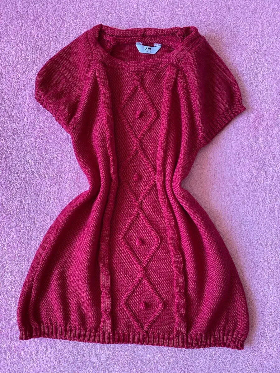 Burgundy Knitted Dress / Tunic - Image 1