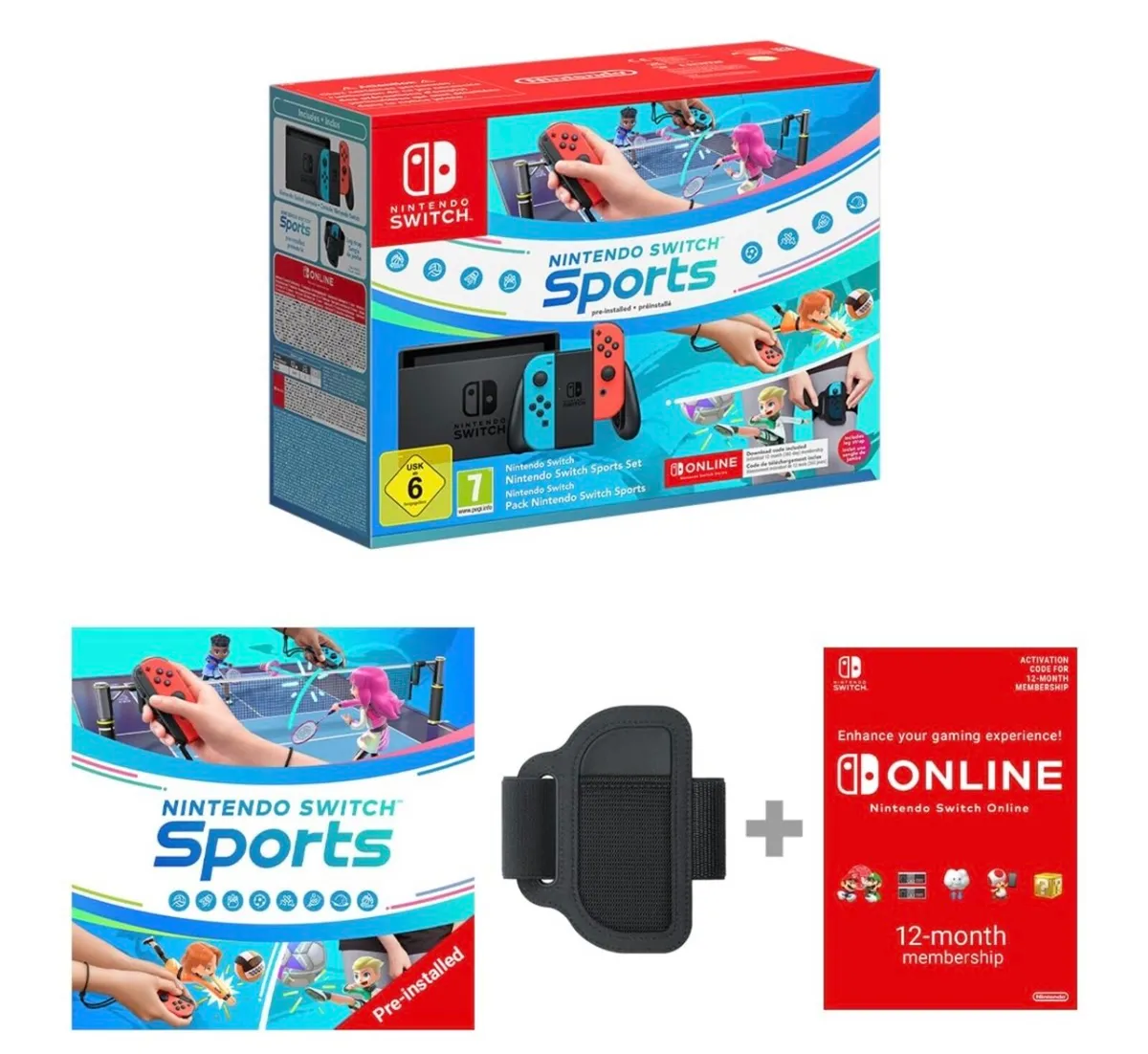 Nintendo Switch Console, Sports & Mario Kart 8 - Image 1