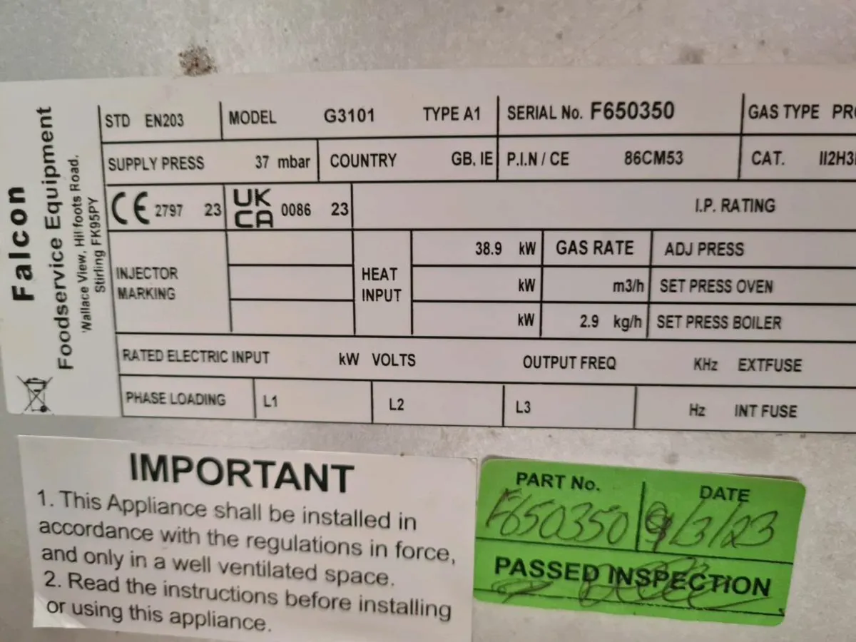 Falcon 6 Ring Cooker lpg 2023 - Image 3