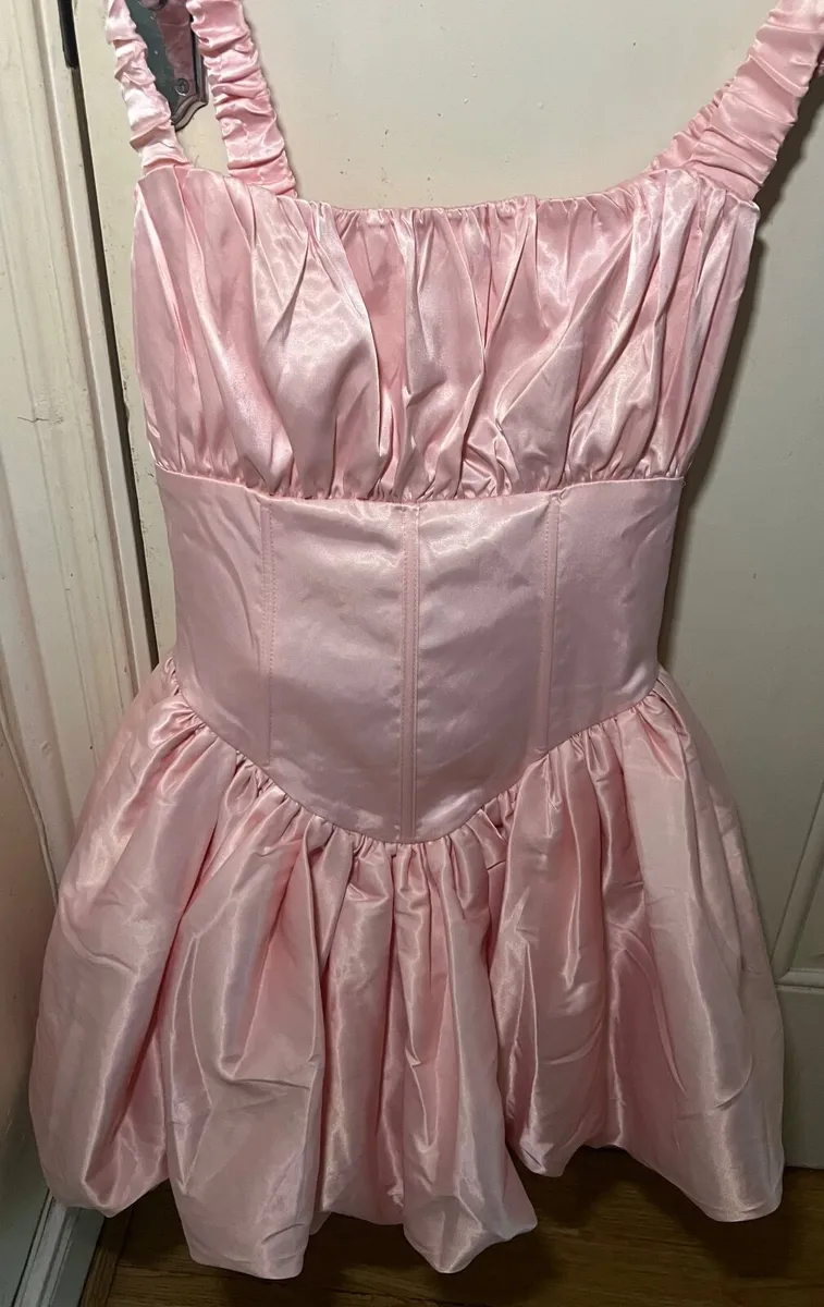 Pink silk bubble dress - Image 1