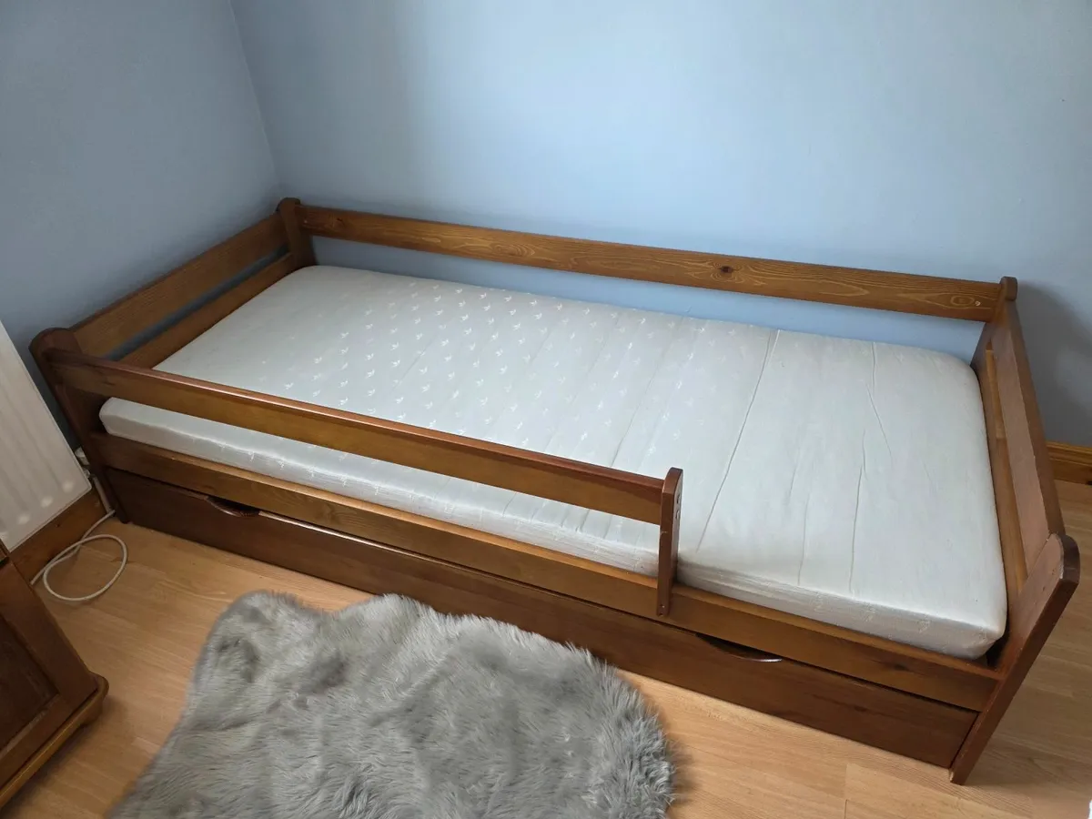 Timber Frame Single  Kids Bed -Like New-Quick Sale - Image 3