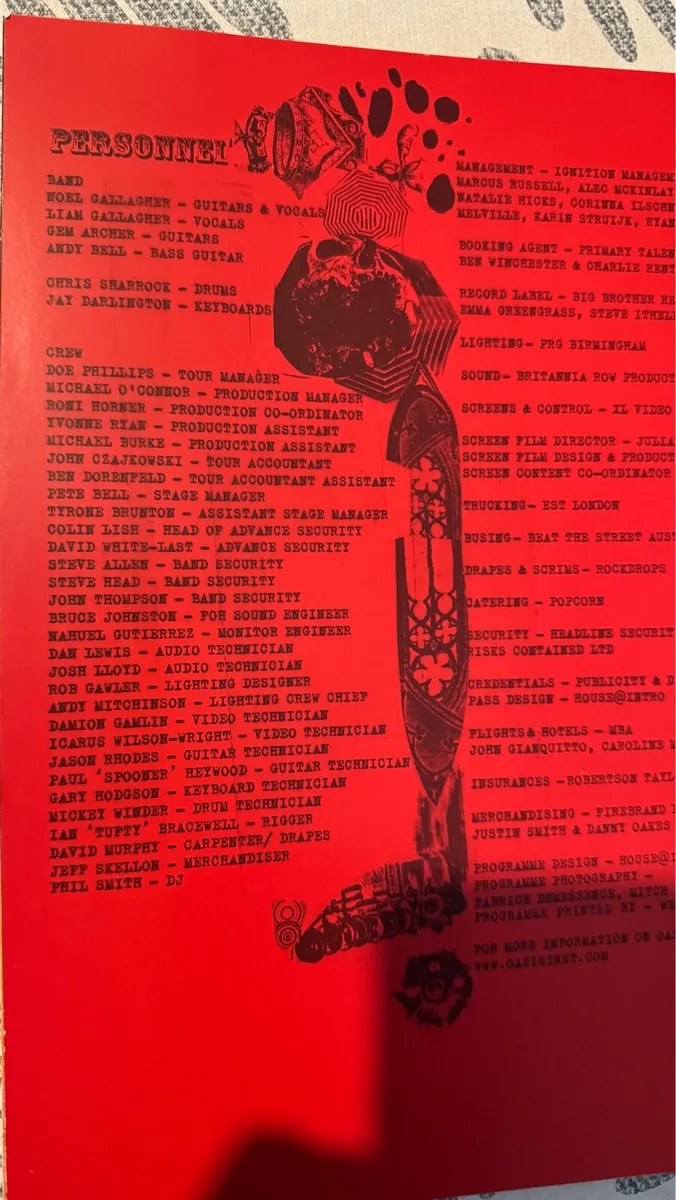 Oasis Tour Programme 08/09 - Image 2