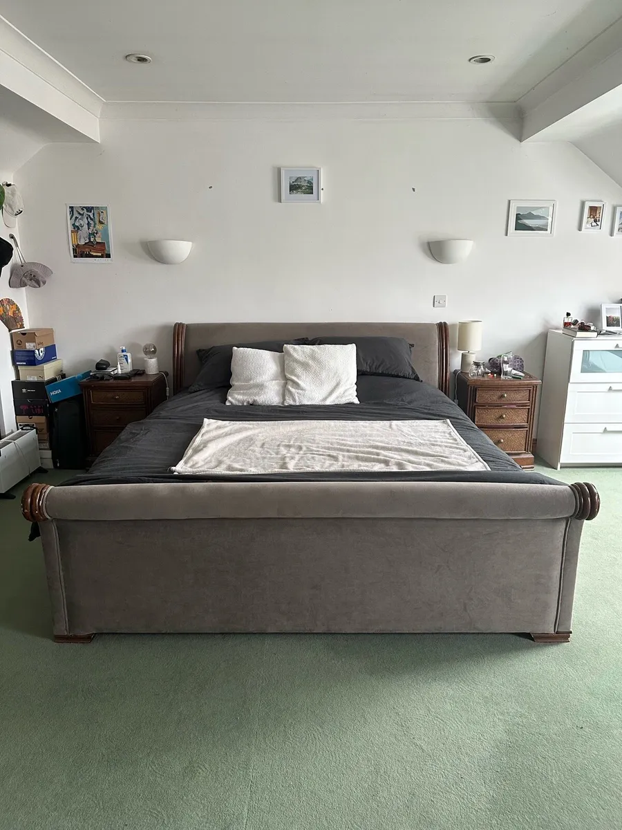 Super king bed frame and mattress - Image 1