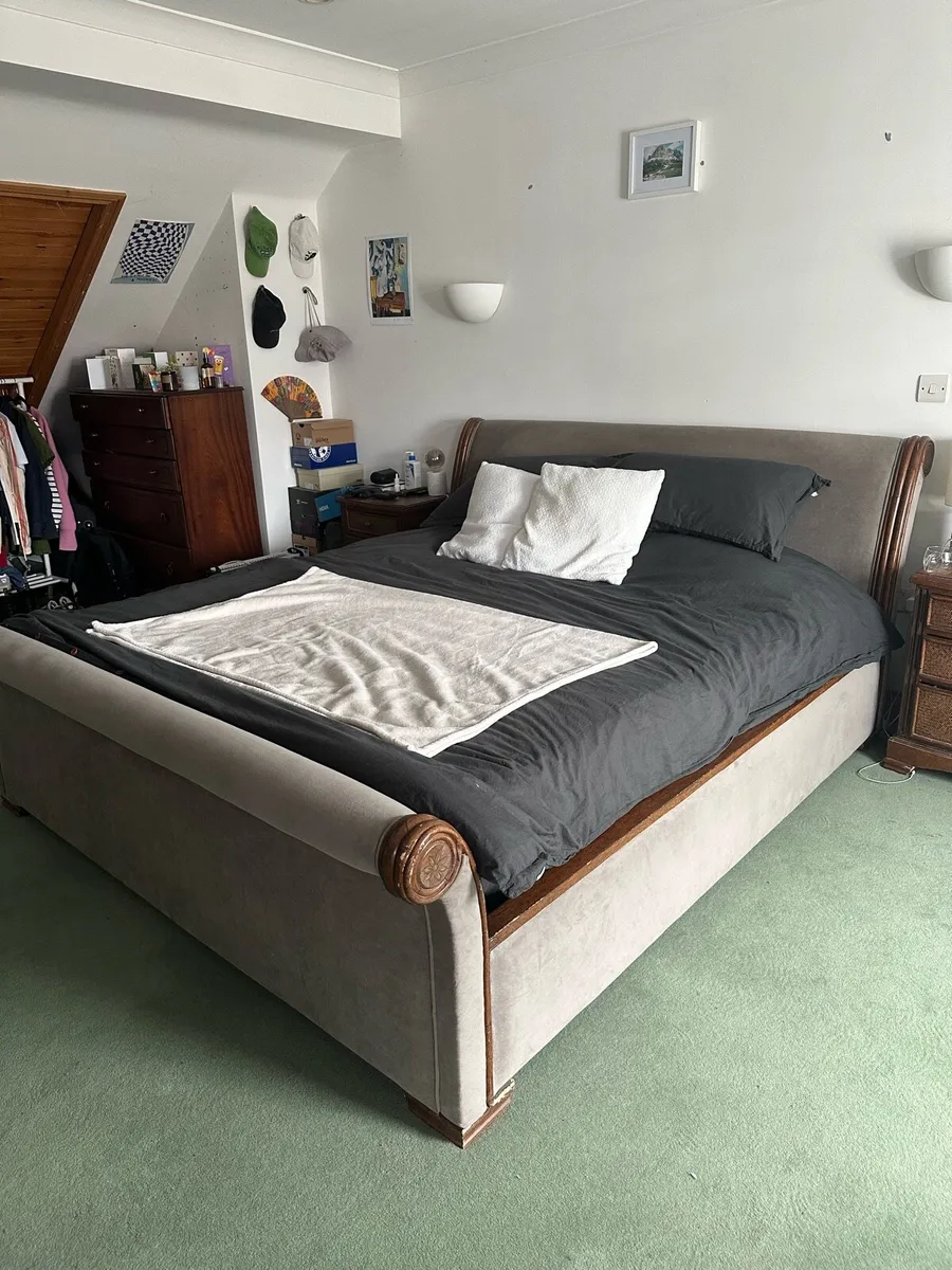 Super king bed frame and mattress - Image 2