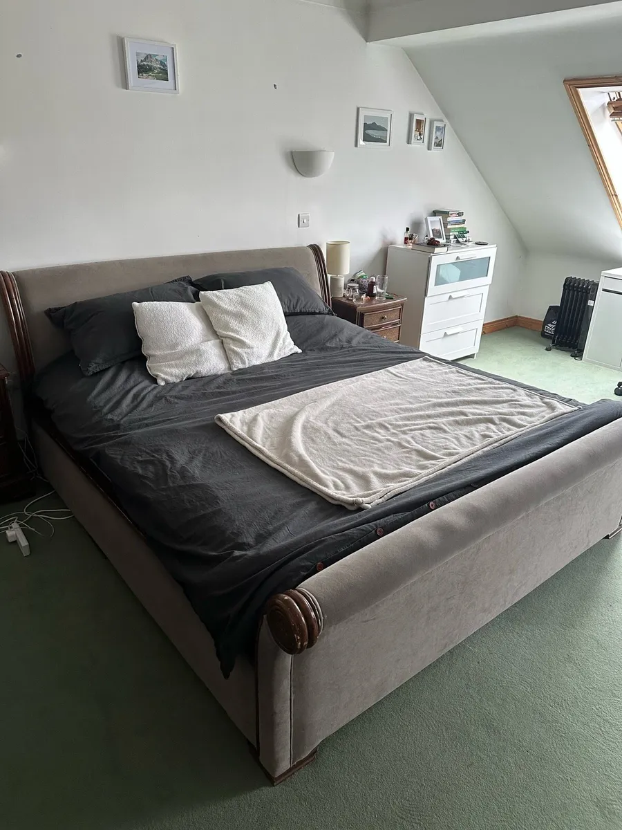 Super king bed frame and mattress - Image 3