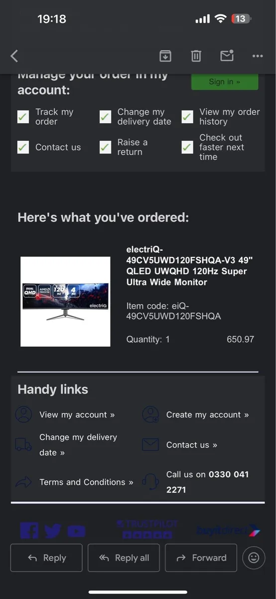 49” Curved monitor - Image 1