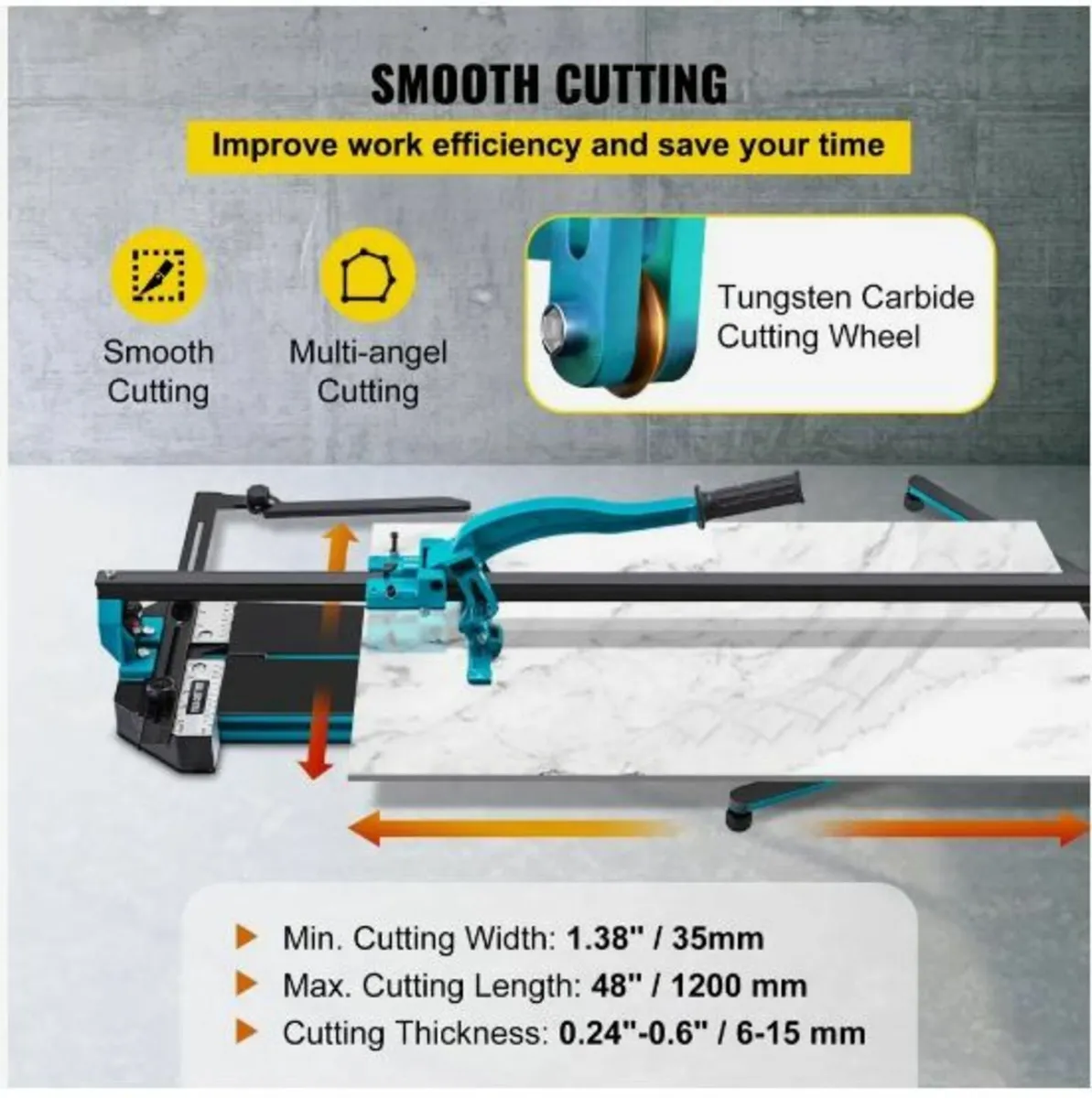Manual Tile Cutter 1200mm Single Rail Hand Tool - Image 1