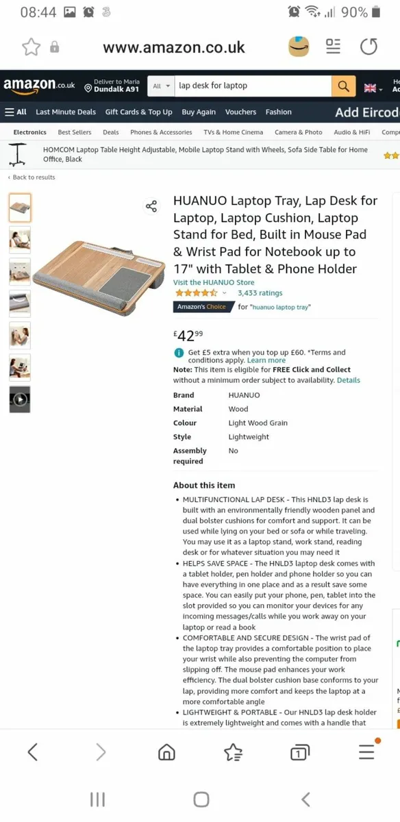 Laptop tray cushion - Image 1